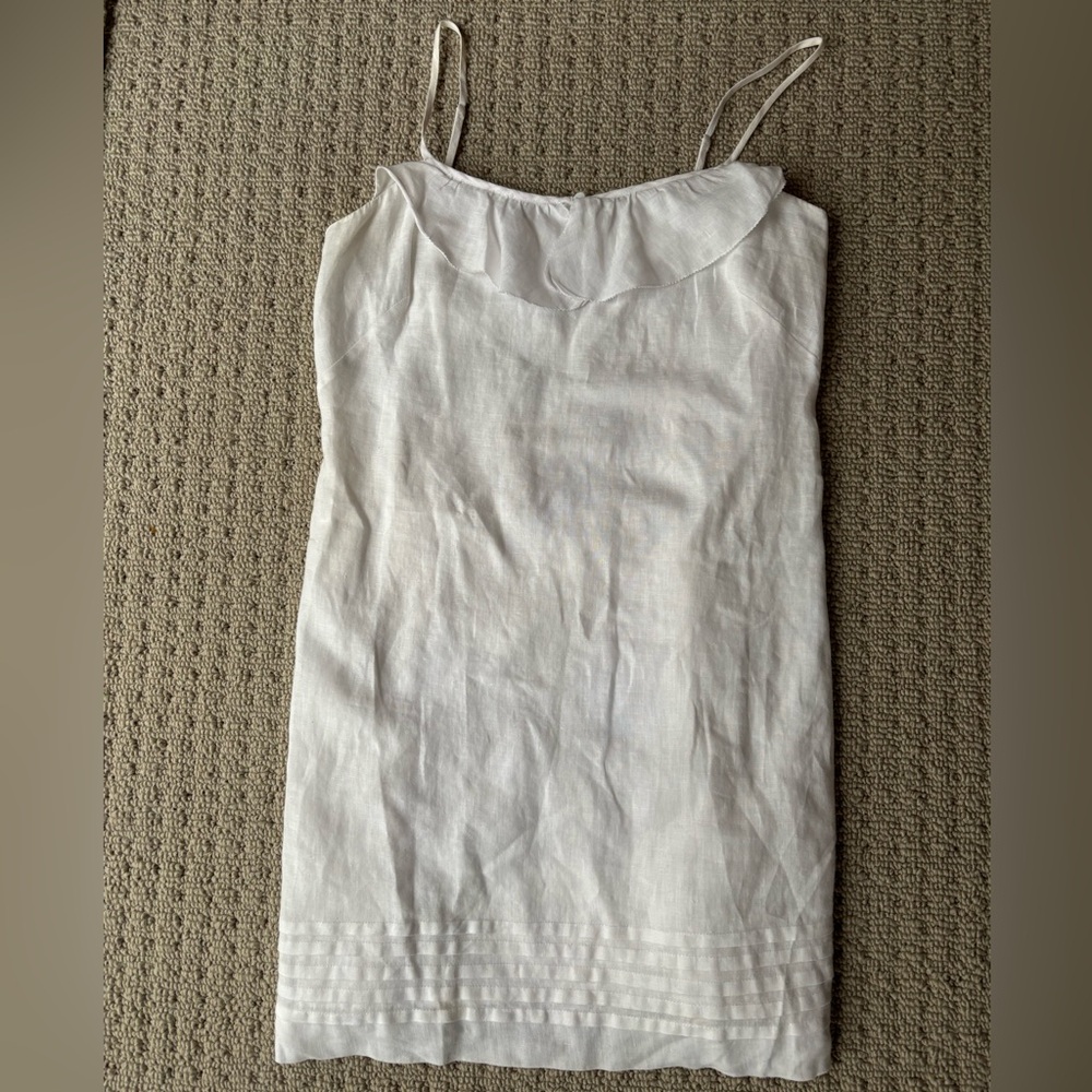 LOFT by Ann Taylor Linen White Mini Dress